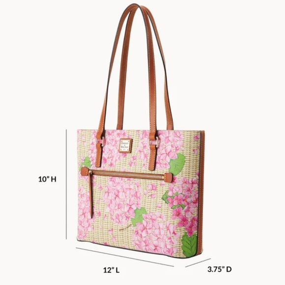 Dooney & Bourke Pink Floral Tote with Brown Leather Straps - Picture 6 of 6